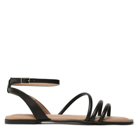 BOSS Millie Women's Black Leather Sandals US 7 (EU 37) MSRP $274 - Picture 2 of 10